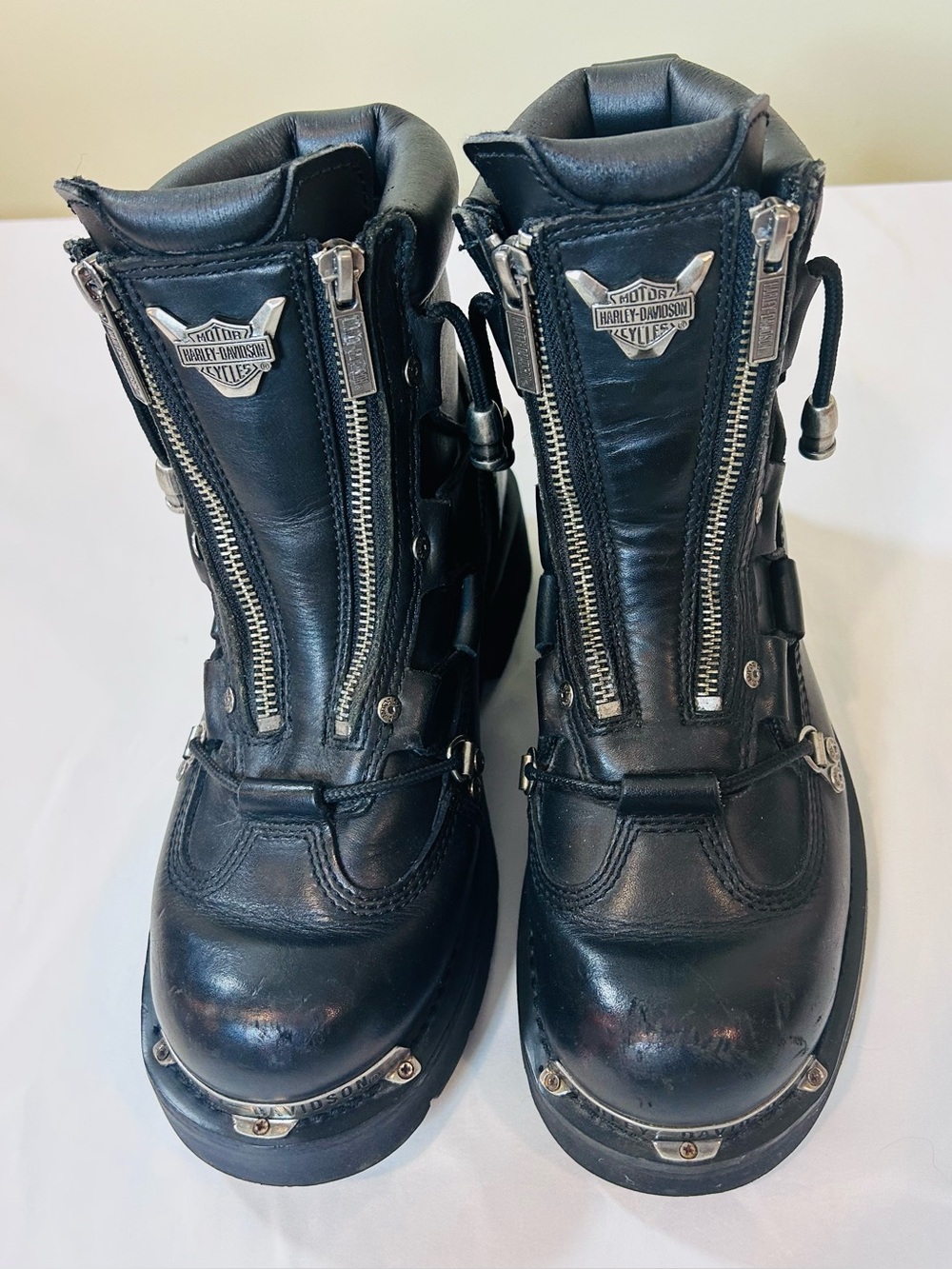 Harley-Davidson Women’s Black Leather Riding Boots Size 7.5 good condition